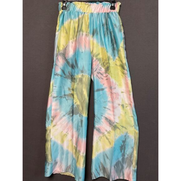 Spoon Jeans Boho Tie Dye Pants Small Wide Leg Lounge Feminine 90's Paperbag - Picture 1 of 8
